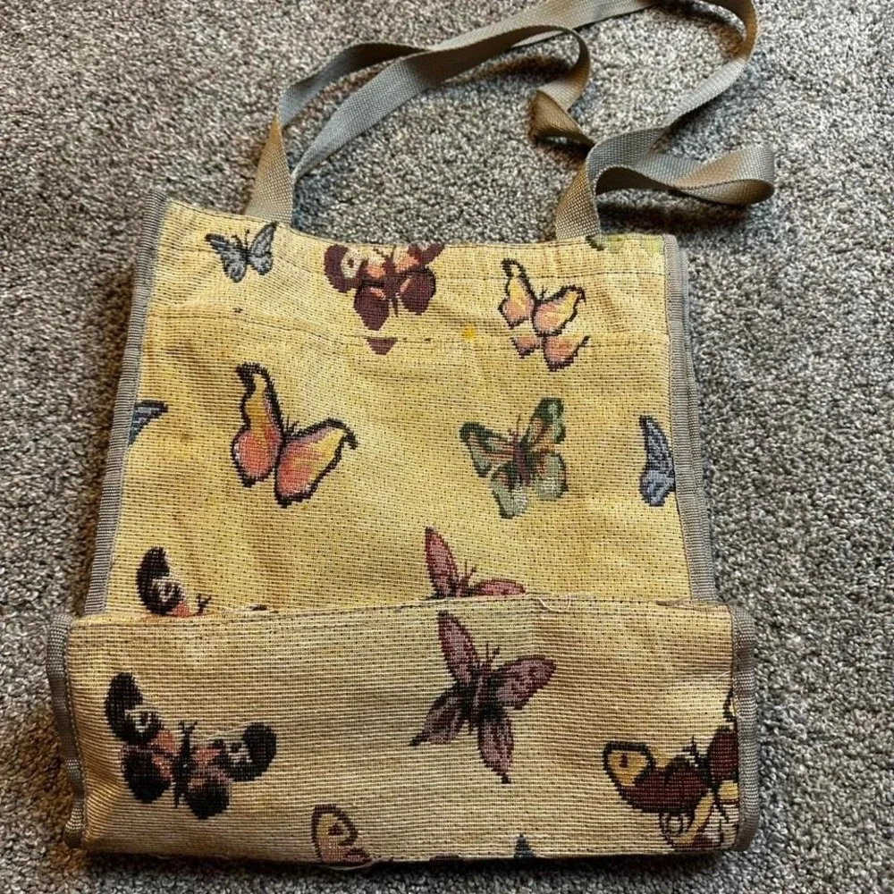 Vintage butterfly tapestry‎ small shoulder bag purse